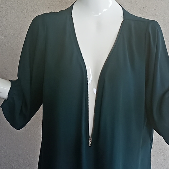 City chic green blouse with zipper size S/16 - Picture 4 of 7